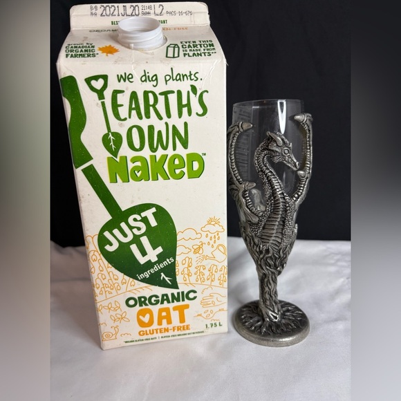 Vtg pewter dragon, gothic, medical style challis - Picture 1 of 6